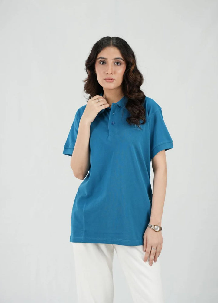 Mercato RTW Solids Cotton 1 Piece Blue Polo Shirt