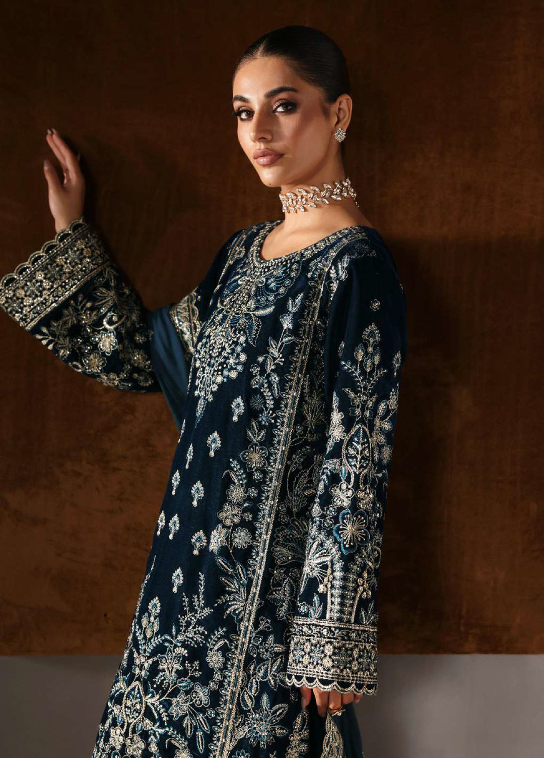 Marais by Gulaal Unstitched Velvet Embroidered 3 Piece Suits GL25VF GL-25-V11 Morena - Festive Collection