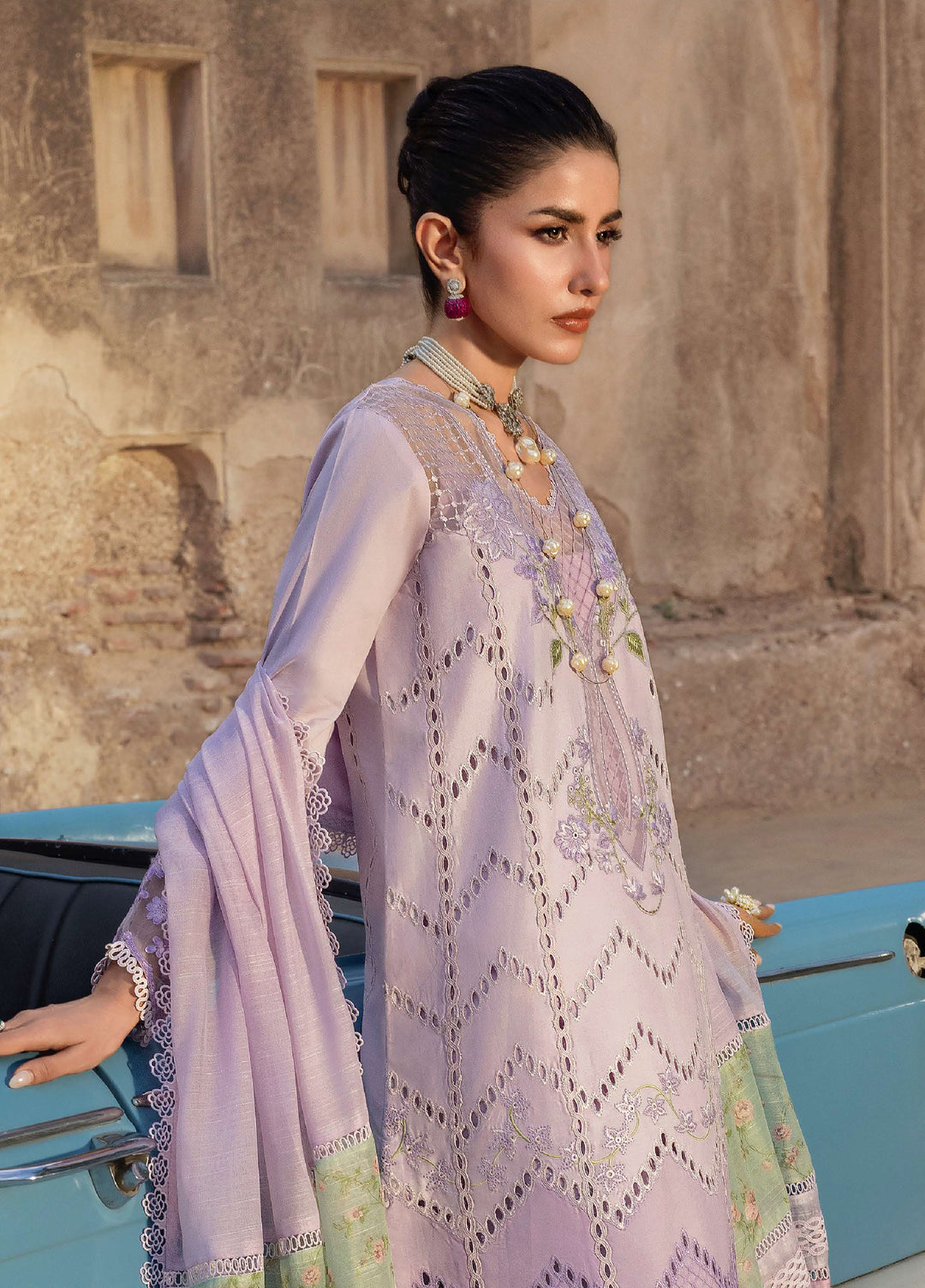 Bloom by Saira Shakira Unstitched Embroidered Lawn 3 Piece Suit SSR26ULB AMBRE-07B - Eid Collection
