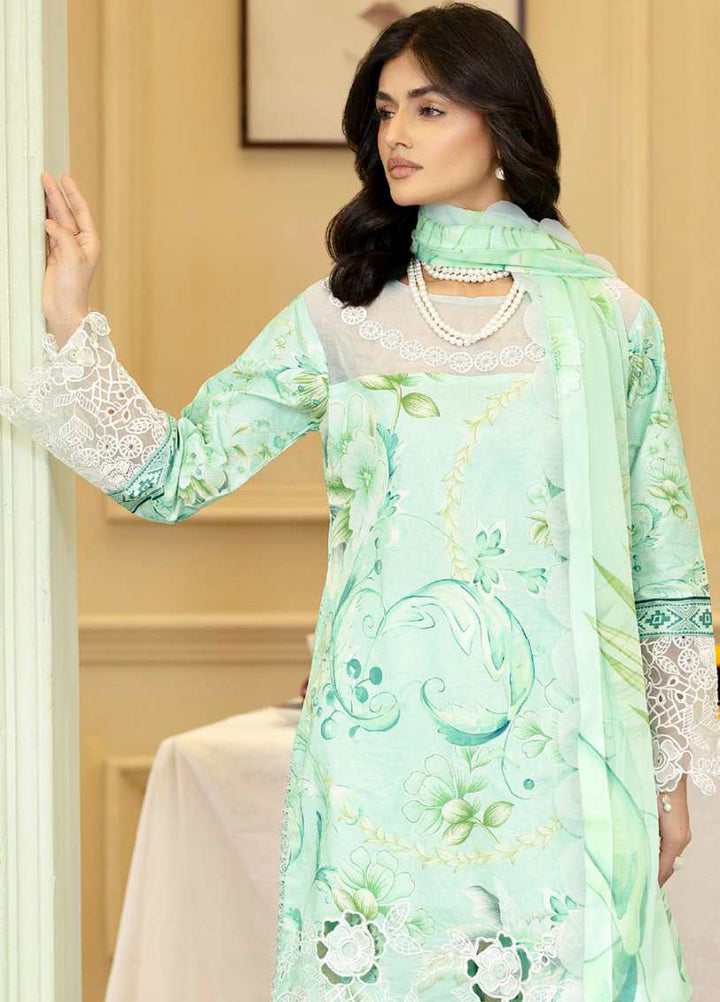 Al Zohaib Unstitched Applique Embroidered Lawn 3 Piece Suit AZ26UAL D-7 - Summer Collection