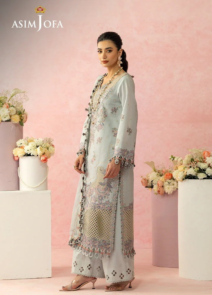 Asim Jofa Unstitched Embroidered Luxury Lawn 3 Piece Suit AJ26ULL AJULW-01 - Festive Collection