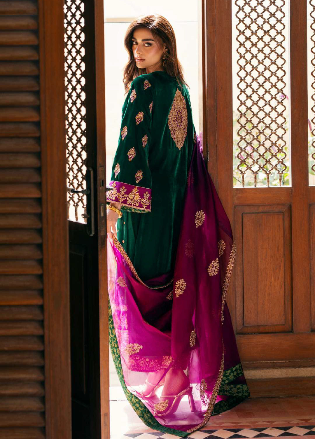 Zainab Chottani Unstitched Velvet Embroidered 3 Piece ZC25UV Esha - Festive Collection