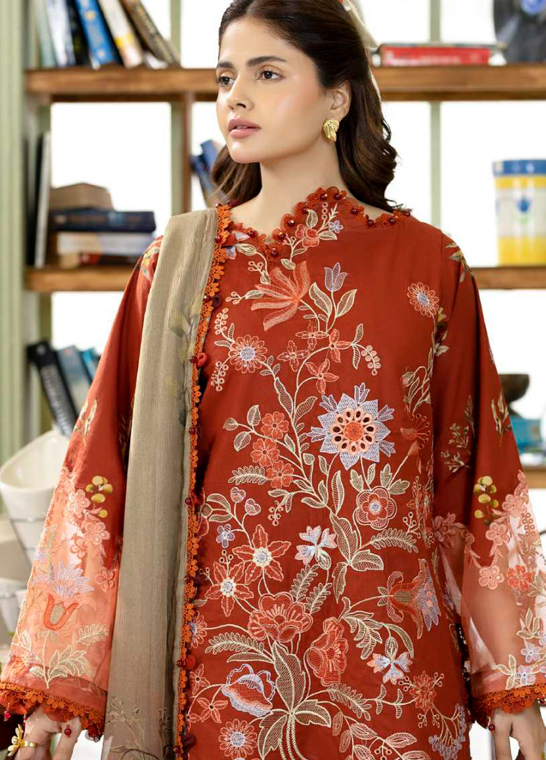Al Zohaib Unstitched Applique Embroidered Lawn 3 Piece Suit AZ26UAL D-9 - Summer Collection
