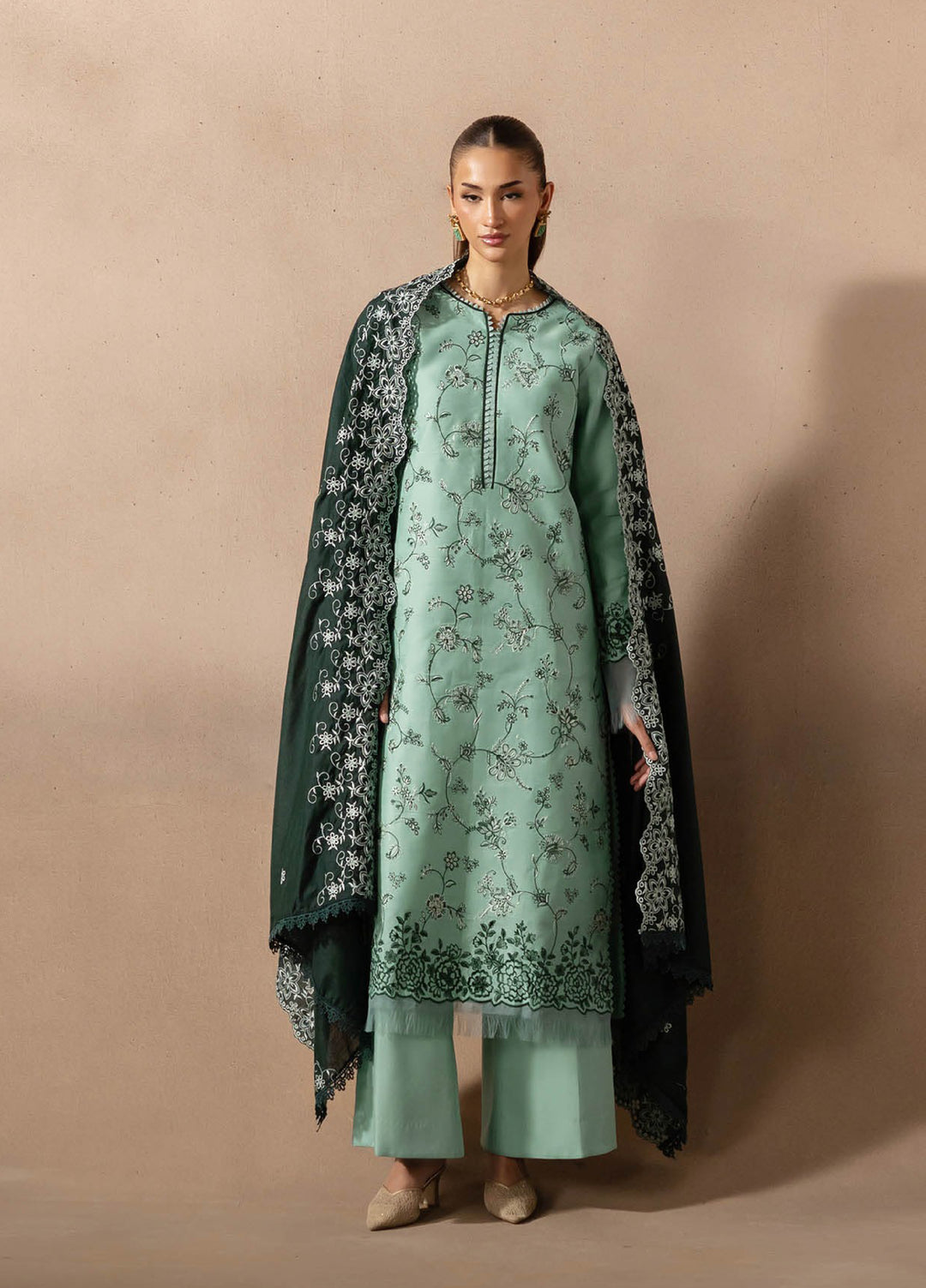 Sareen by Rajbari Unstitched Premium Viscose Chikankari 3 Piece RB25SC D-11 - Winter Collection