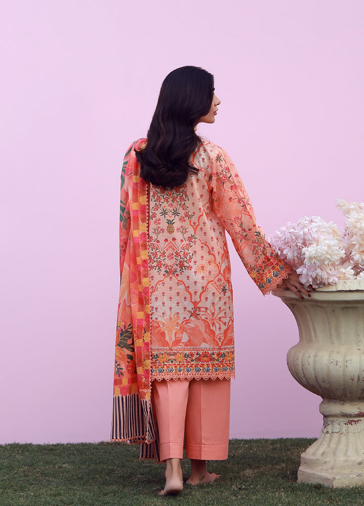 Mirha by Sahar Unstitched Printed Lawn 3 Piece Suit SS1-26-04 Peachy Cascade  - Summer Collection