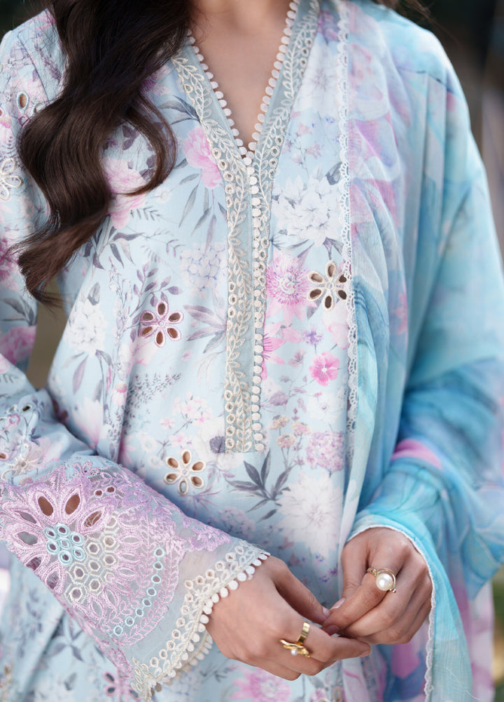 Summer Lines Printkari by Neeshay Unstitched Embroidered Lawn 3 Piece Suit NSH26SLP D-1 Fleurie - Summer Collection