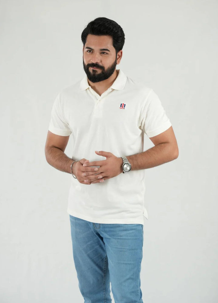 Mercato RTW Solids Cotton 1 Piece White Polo Shirt