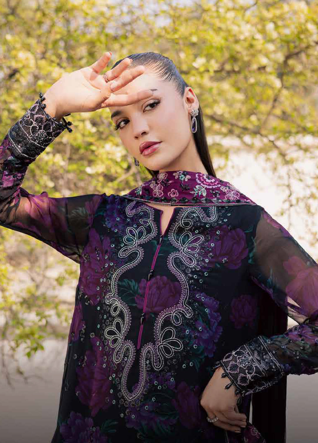 Heirloom by Daria Unstitched Embroidered Chiffon 4 Piece Suit DC26UCH DA-56 - Festive Collection