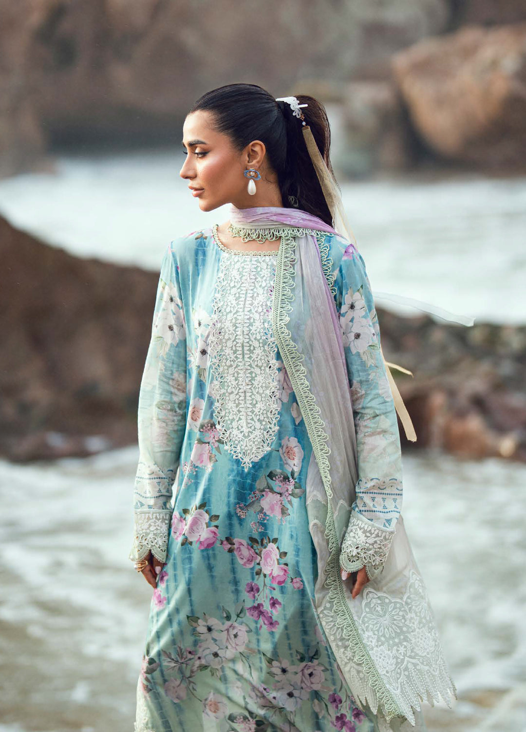 Gardenia by Nureh Unstitched Embroidered Lawn 3 Piece Suit NU26UGL NSG-202 - Summer Collection