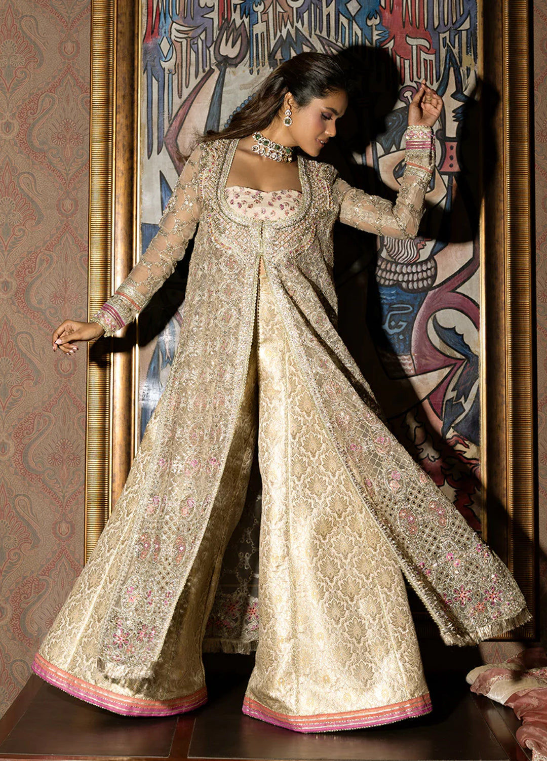 Darling by Mushq Unstitched Embroidered Organza 4 Piece Suits MU25DW Jhilmil - Wedding Collection