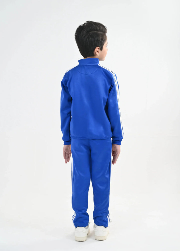 IQ Exclusive Kids Track Suit Fleece 2 PieceElite Blue Tri Line-Unisex Kids - Winter Collection
