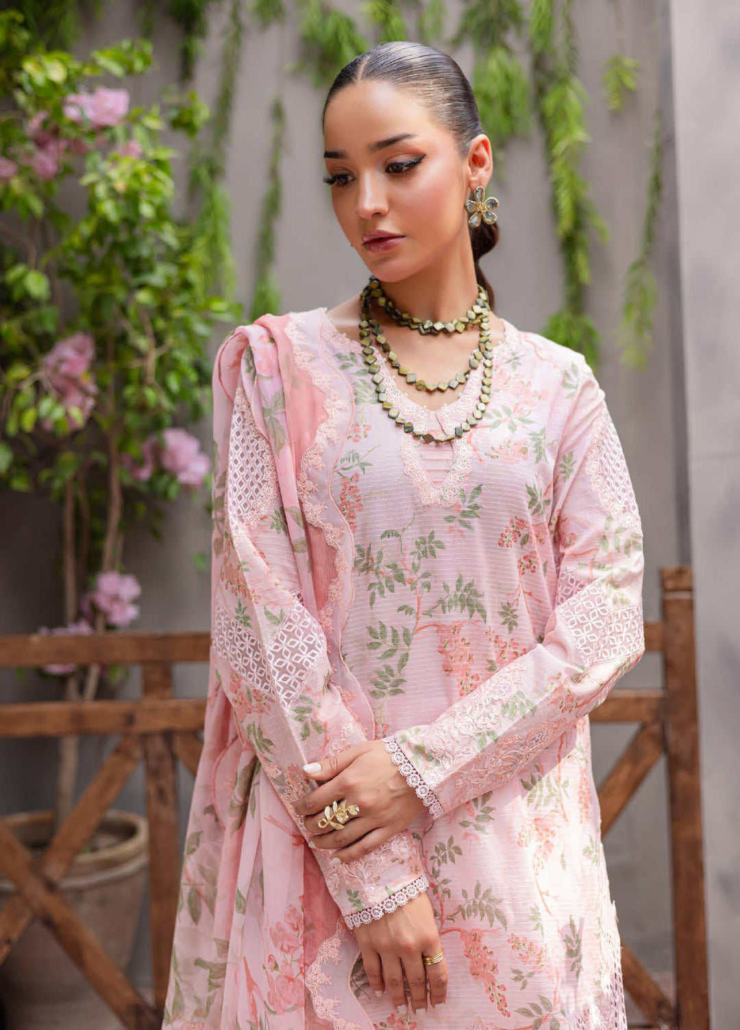 Bloom by Nureh Unstitched Embroidered Lawn 3 Piece Suit NU26UBL BL-08 - Festive Collection