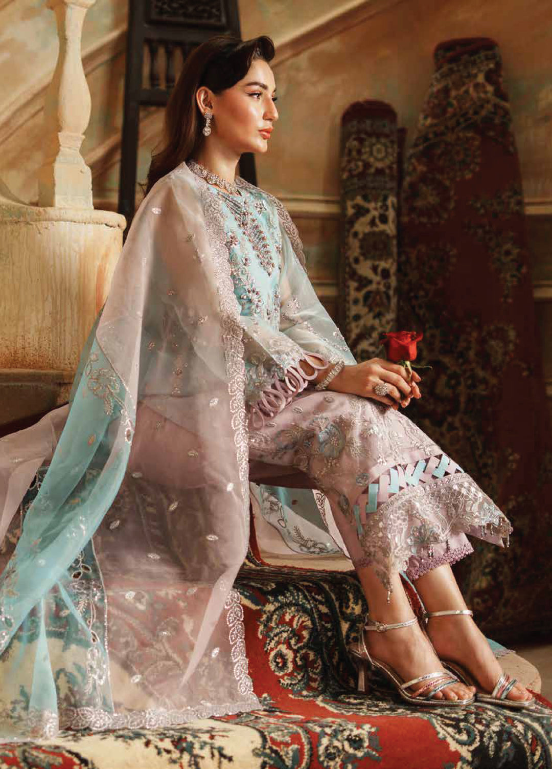 Zurgul by Zebtan Embroidered Organza Suits Unstitched 3 Piece ZB25ZF ZG-01 - Formals Collection