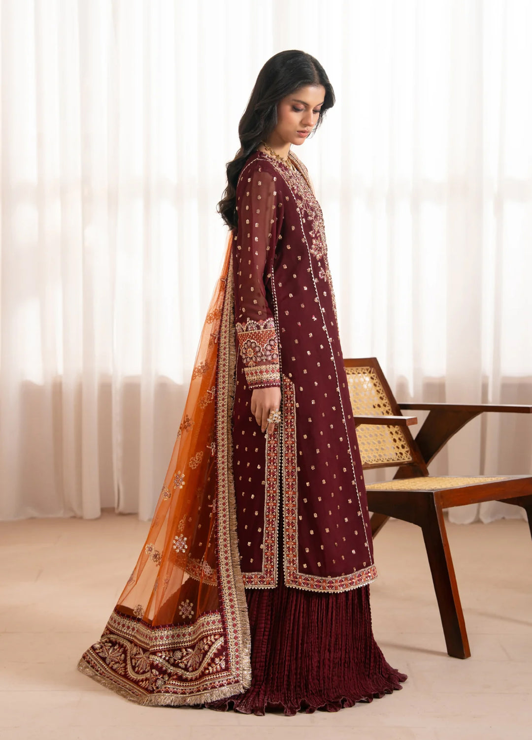 Xenia Formals Unstitched Embroidered Chiffon 3 Piece Suit XF26UF D-01 Lisha - Festive Collection