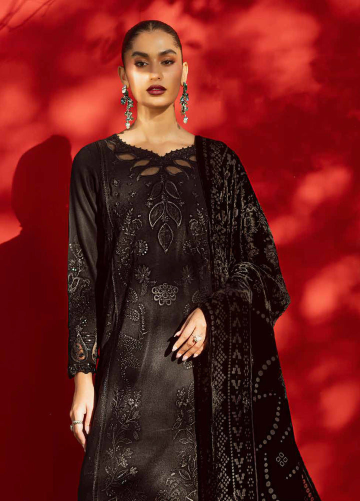 Nureh Exclusive Unstitched Luxury Palachi Embroidered Leather Peach Suits 3 Piece NU25PS NE-191 - Winter Collection