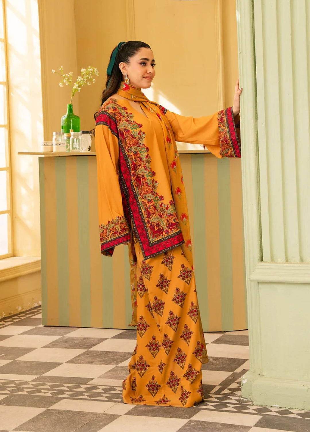Retro by Maria Osama Khan RTW Printed Grip 3 Piece Suit MOK26PR Eden - Casual Collection
