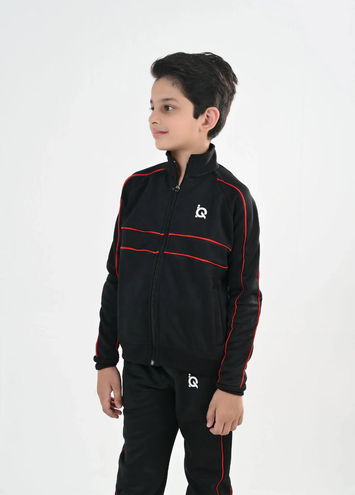 IQ Exclusive Kids Track Suit Fleece 2 PieceBlack Horizon Speed Tracksuit-Unisex Kids - Winter Collection