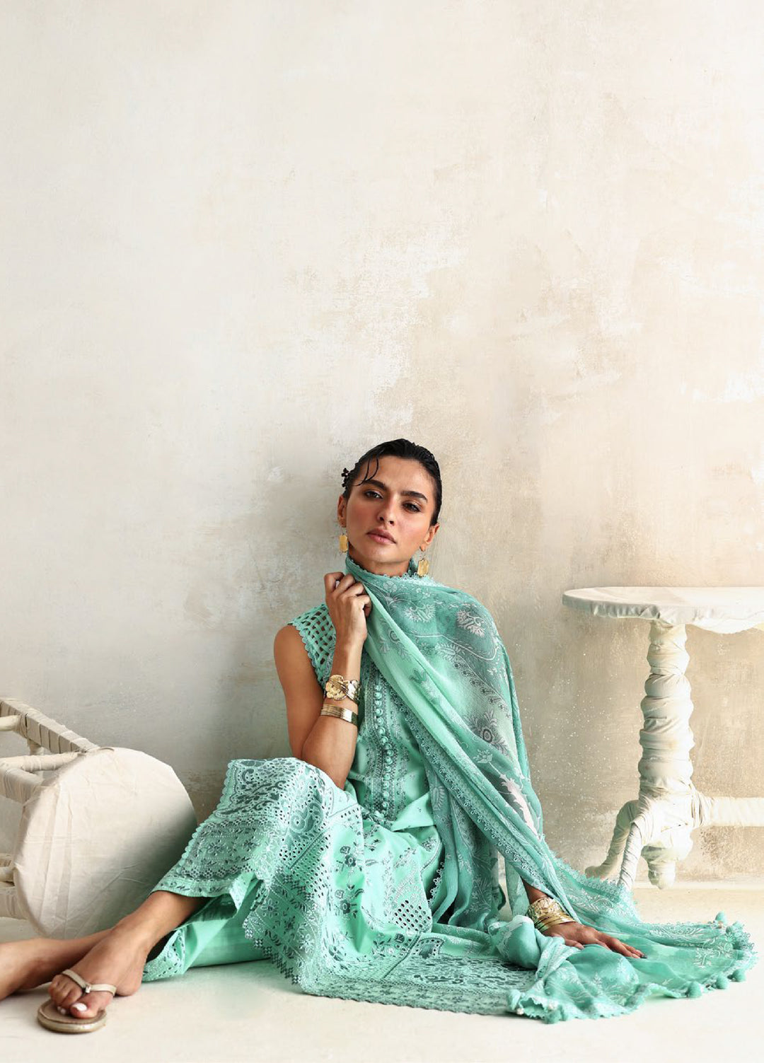 The Luxe by Gul Ahmed Unstitched Embroidered Lawn 3 Piece Suit GA26ULL Jade Mirage BM 62061 - Casual Collection