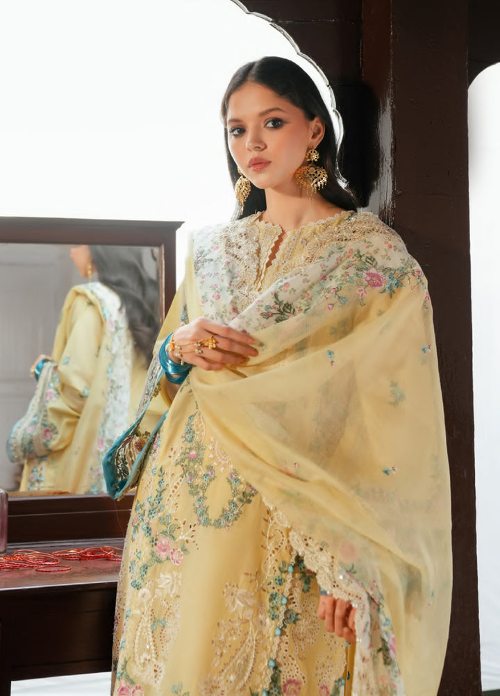 Ek Fasana by Kahf Premium Unstitched Embroidered Luxury Lawn 3 Piece Suit KHF26UFL KLB-2B MUSKAAN - Festive Collection