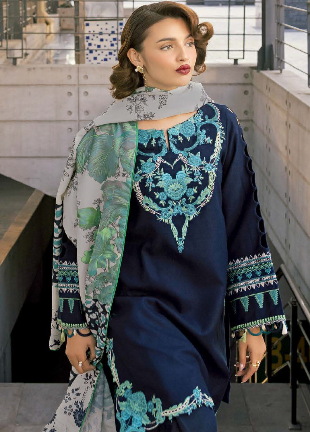 Poshima by Charizma Unstitched Embroidered Peach Leather Suits 3 Piece CHR26PU PSW5-23 - Winter Collection