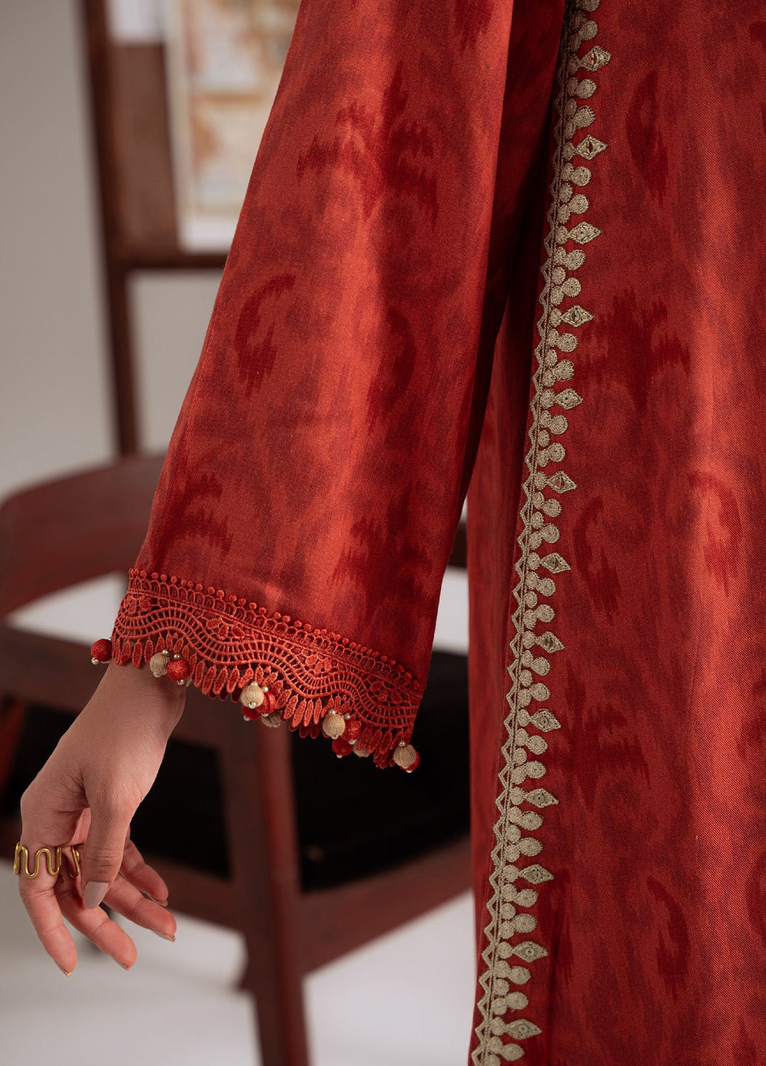 Cross Stitch Unstitched RTS Marina Embroidered Suits 3 Piece CS25MW D-08 Rustic Aura - Winter Collection