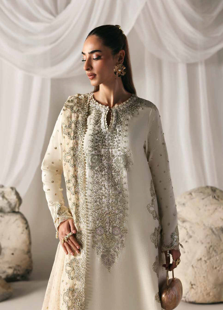 Serein Luxe by Emaan Adeel Unstitched Raw Silk Embroidered Suits 3 Piece EA25SL D-3 Misty Dawn - Festive Collection