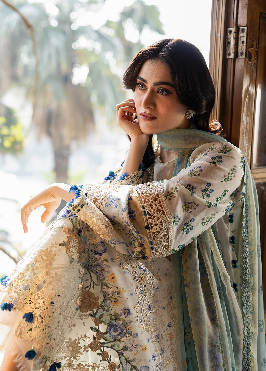 Elaf Premium Chikankari Unstitched Printed Lawn 3 Piece Suit EL26UPC ERC-1A SAHIL - Summer Collection