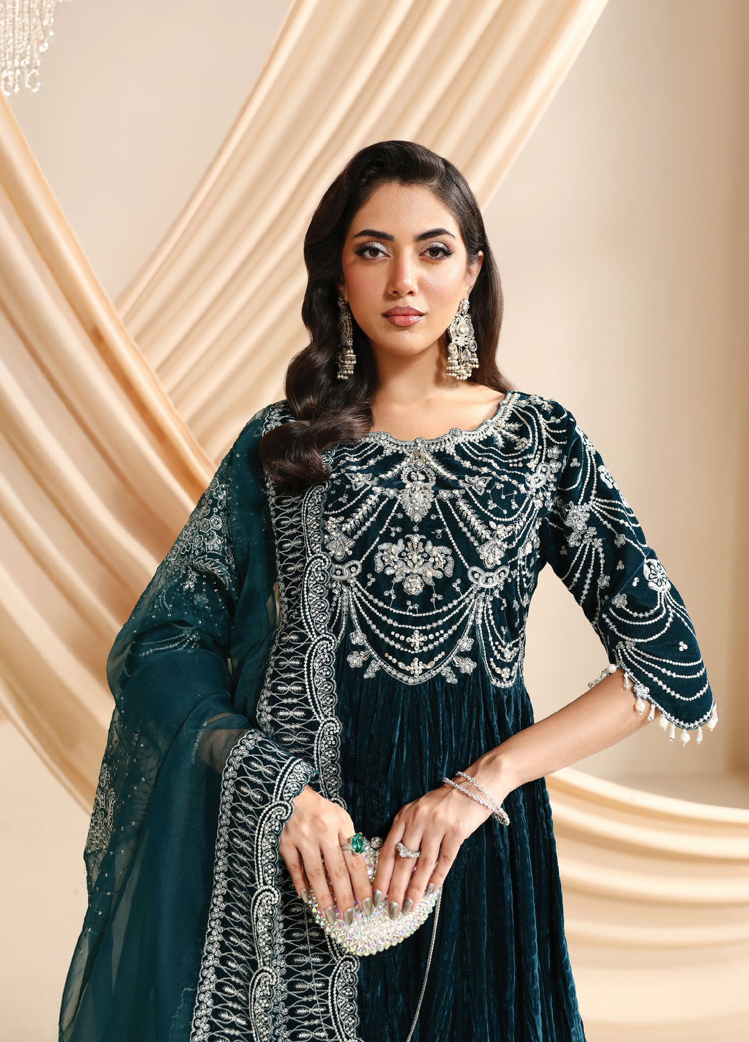 Lamour by Alizeh Fashion Unstitched Velvet Embroidered Suits 3 Piece AFB25LV D-07  Mystique - Festive Collection