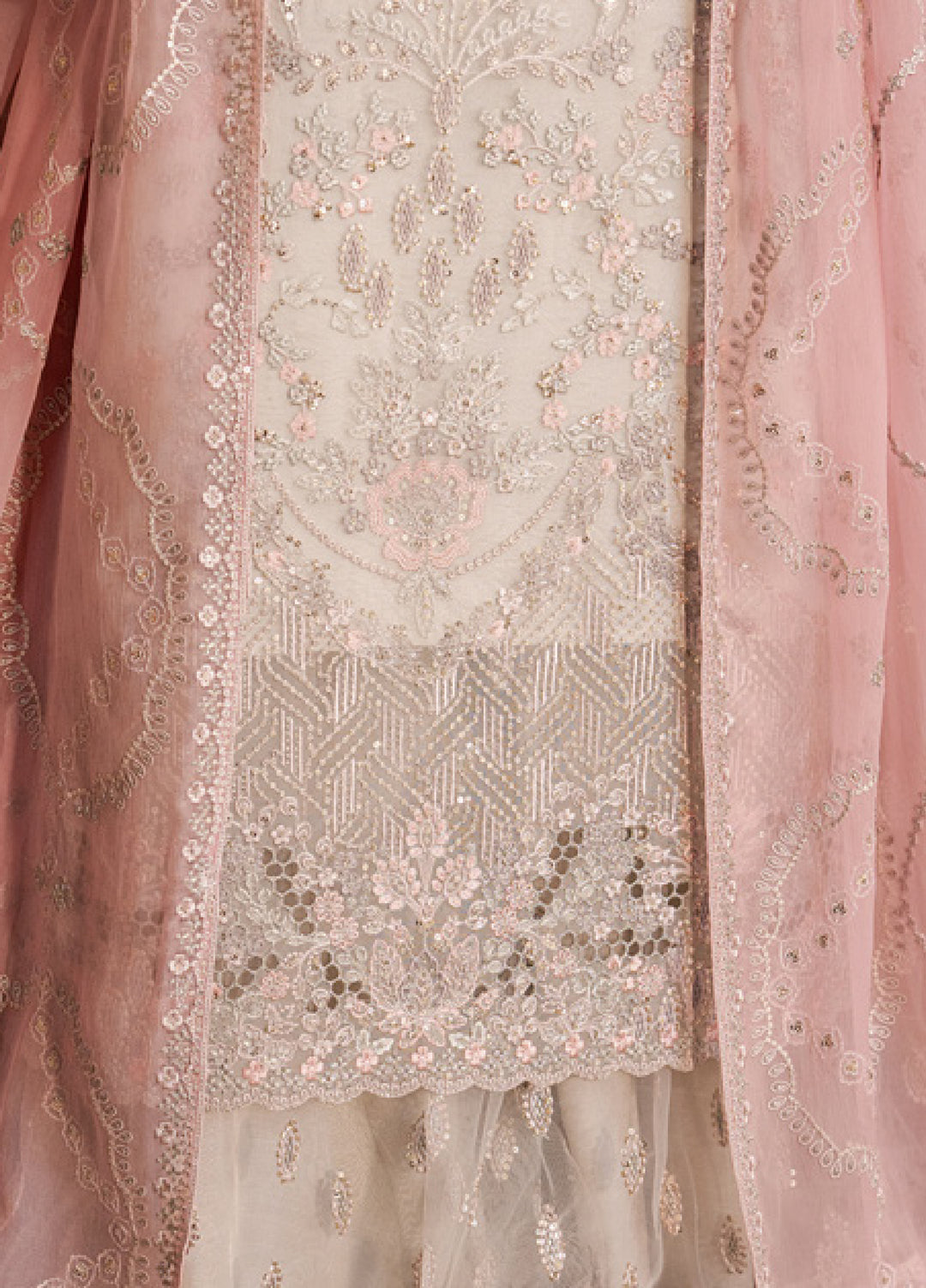 Lazawal by Lavish Premium Unstitched Embroidered Chiffon 3 Piece Suit LVP26UCL Pink Elegance - Festive Collection