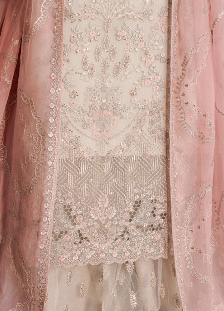Lazawal by Lavish Premium Unstitched Embroidered Chiffon 3 Piece Suit LVP26UCL Pink Elegance - Festive Collection