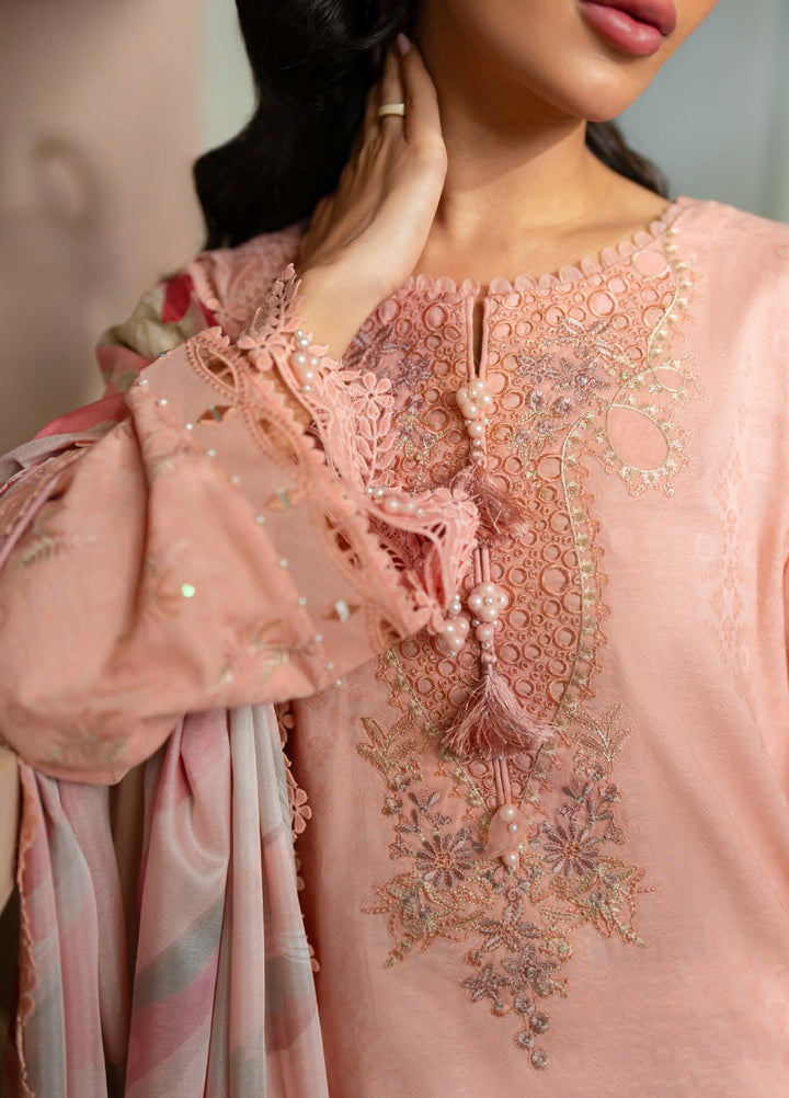 Raha by Nureh Unstitched Embroidered Jacquard Lawn 3 Piece Suit NU26URJ NE-235 - Festive Collection