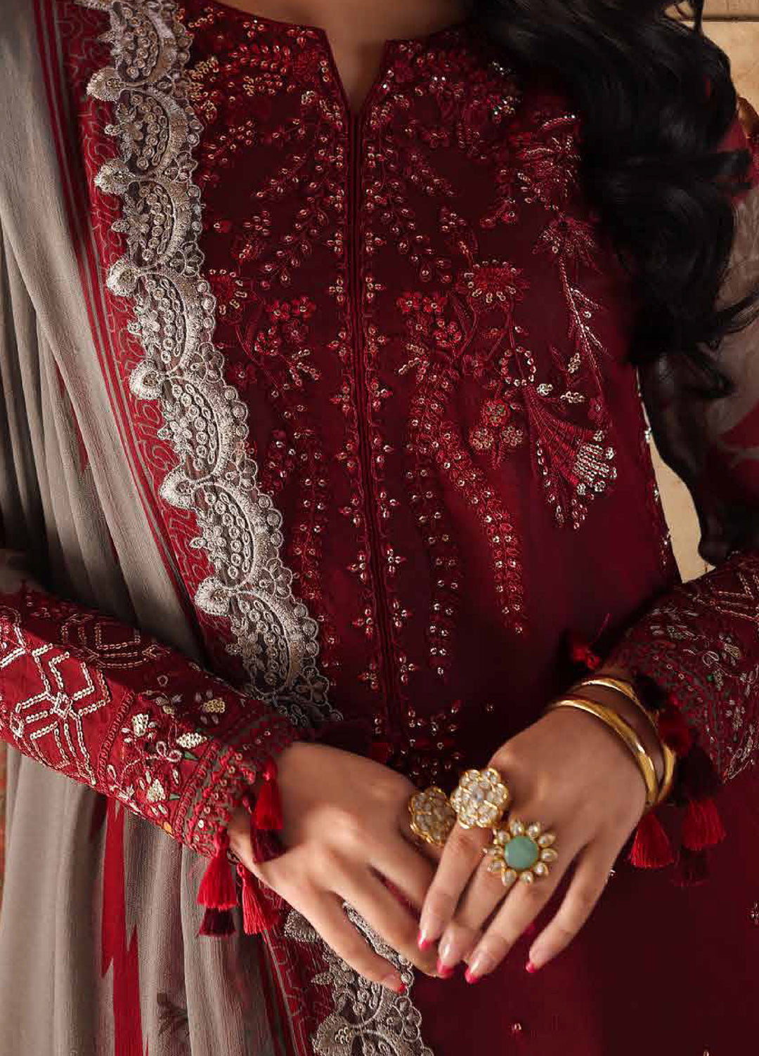 Vasal by Charizma Unstitched Luxury Chiffon Embroidered Suits 3 Piece CRZ25LC VSL25-45 - Festive Collection