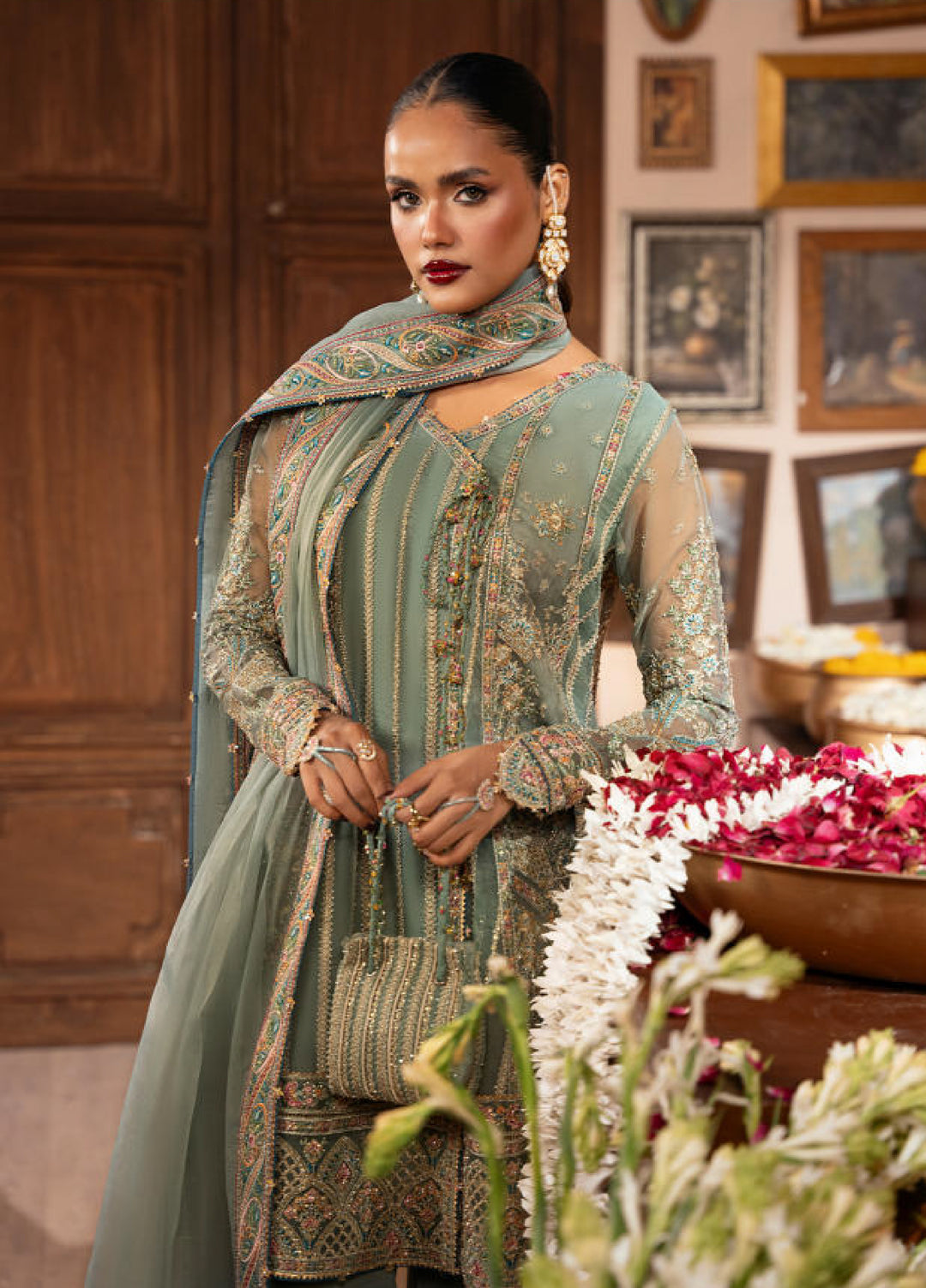 Push Pawan by Zarizaa Unstitched Embroidered Organza 3 Piece Suit ZZ26UPP D-4C Kirsi - Wedding Collection