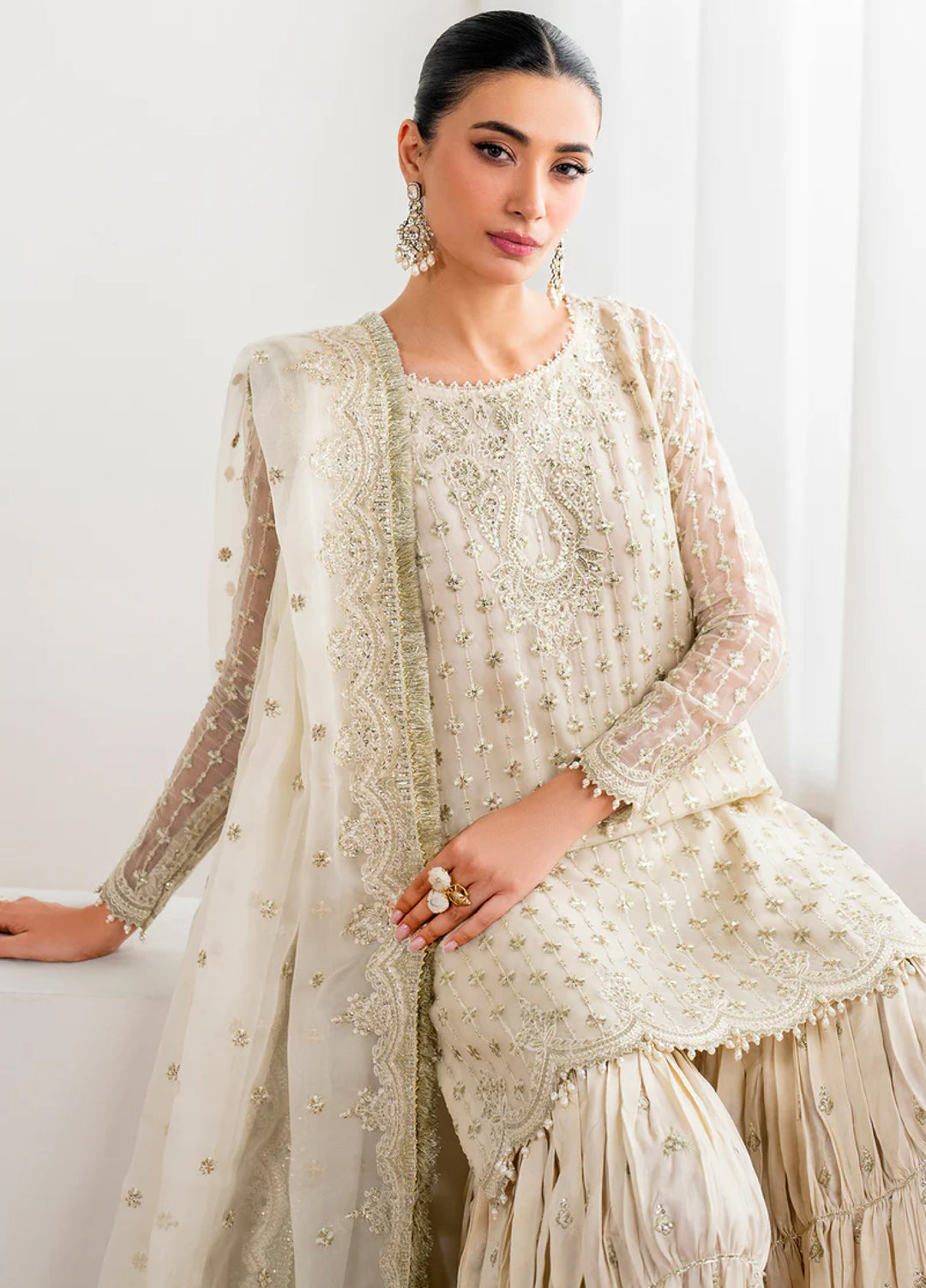 Chantelle by Baroque Unstitched Chiffon Embroidered Suits 3 Piece BQ25FC UF-687 - Festive Collection