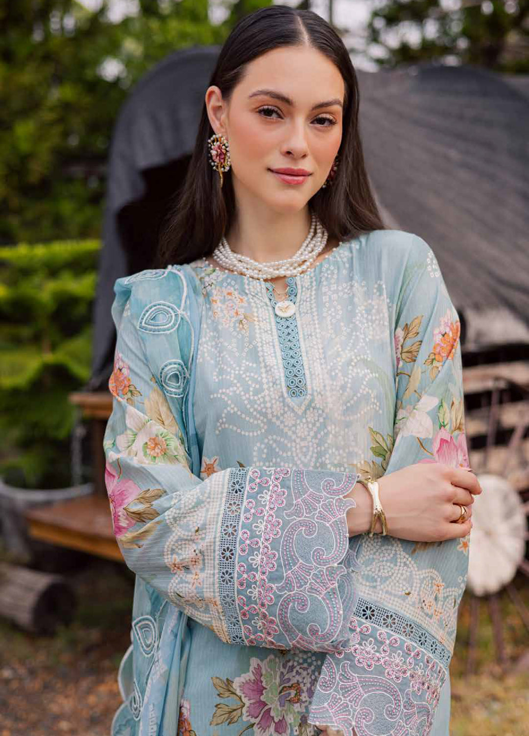 Gardenia by Nureh Unstitched Embroidered Lawn 3 Piece Suit NU26UGL NSG-209 - Summer Collection