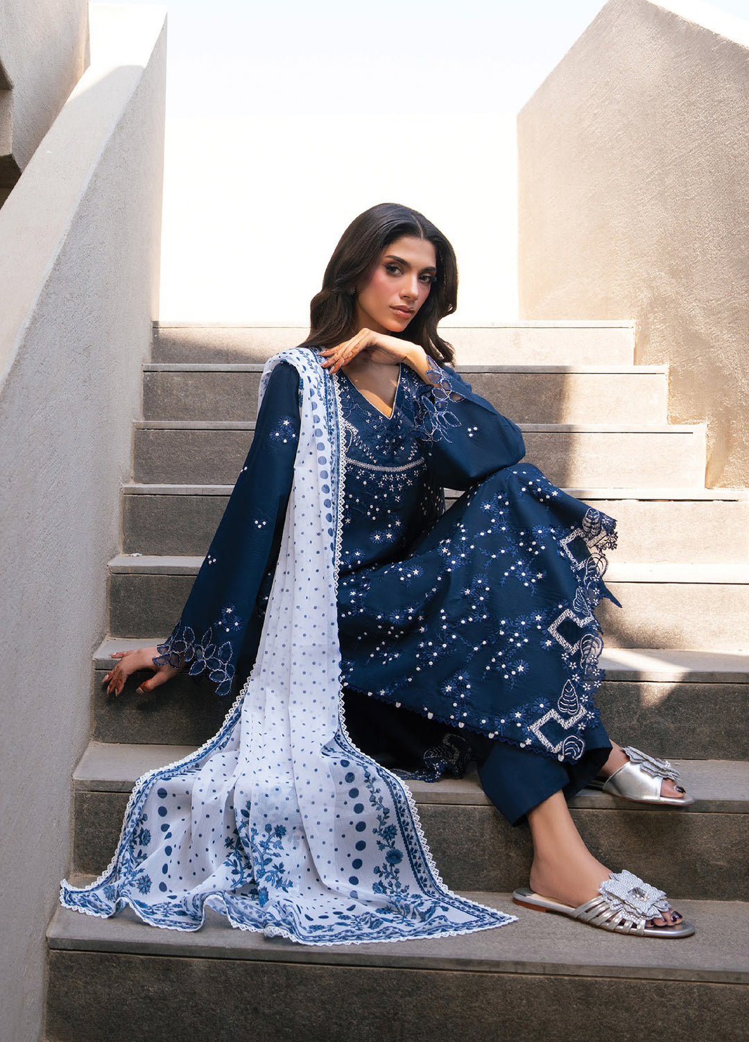 Layana by Xenia Formals Unstitched Embroidered Lawn 3 Piece Suit XE26ULL D-2 Talia - Summer Collection