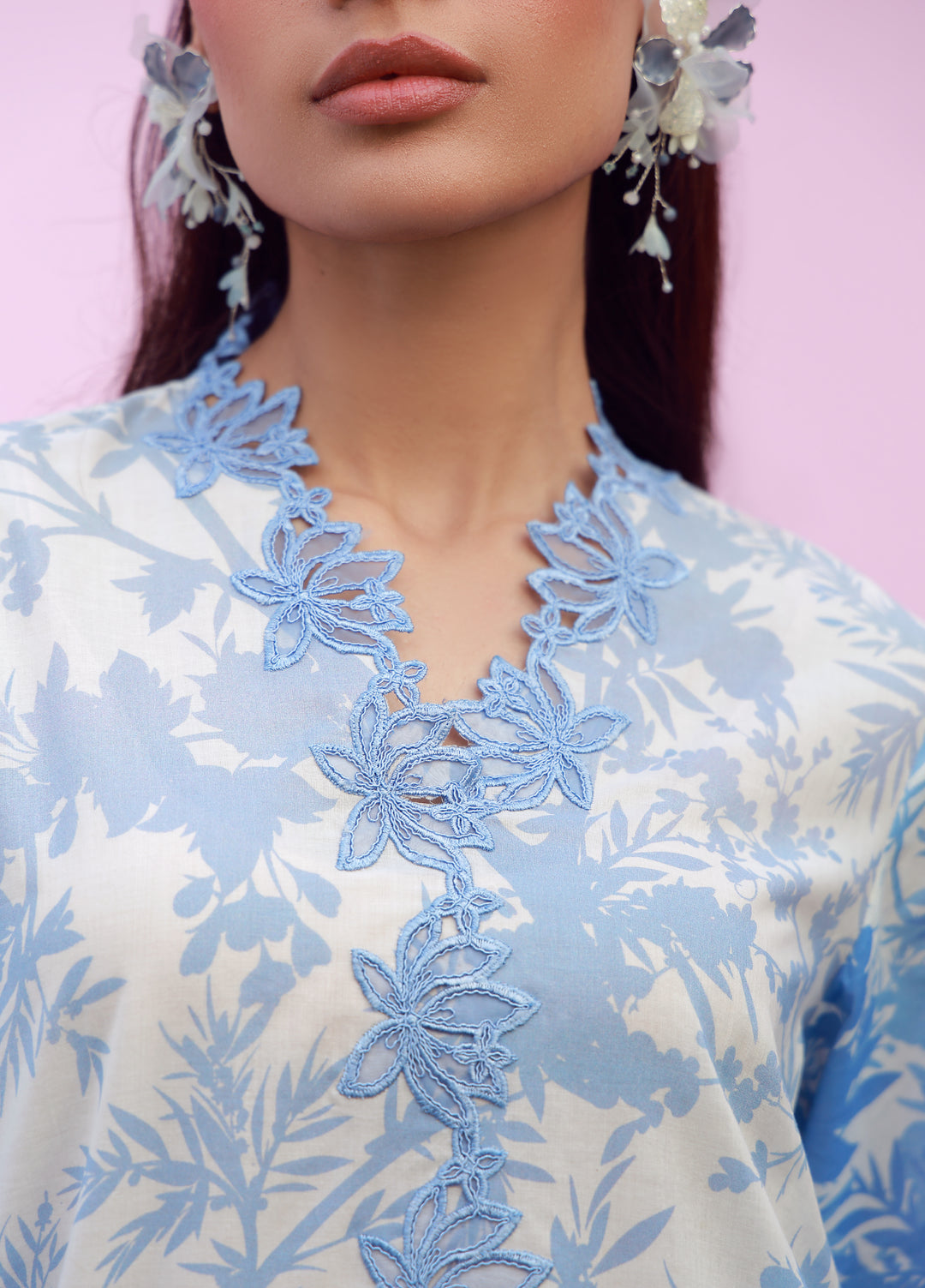 Sahar Unstitched Printed Cambric 2 Piece Suit SS1-26-27 Blue Meadow - Summer Collection