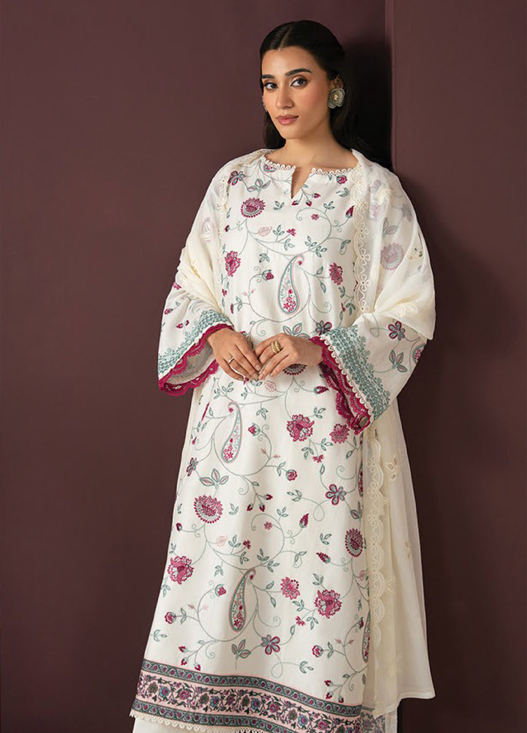 Namah by Xenia Formals Unstitched Embroidered Lawn 3 Piece Suit XF26UNL Sky Still 02 - Festive Collection