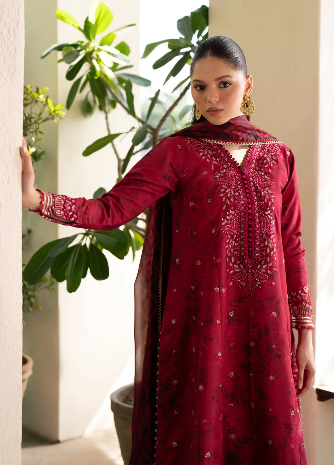 Xenia Formal Unstitched Luxury Raw Silk Suits 3 Piece XE25FL Ibshaam-B - Formals Collection