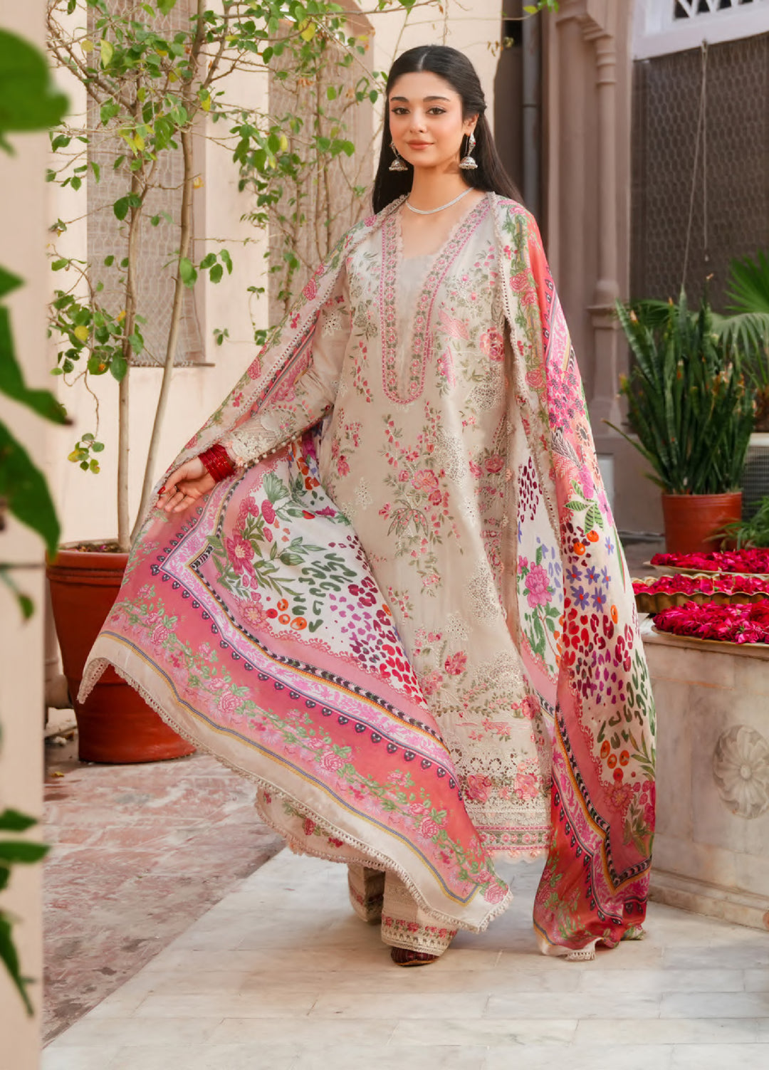 Ek Fasana by Kahf Premium Unstitched Embroidered Luxury Lawn 3 Piece Suit KHF26UFL KLB-6A SILSILA - Festive Collection