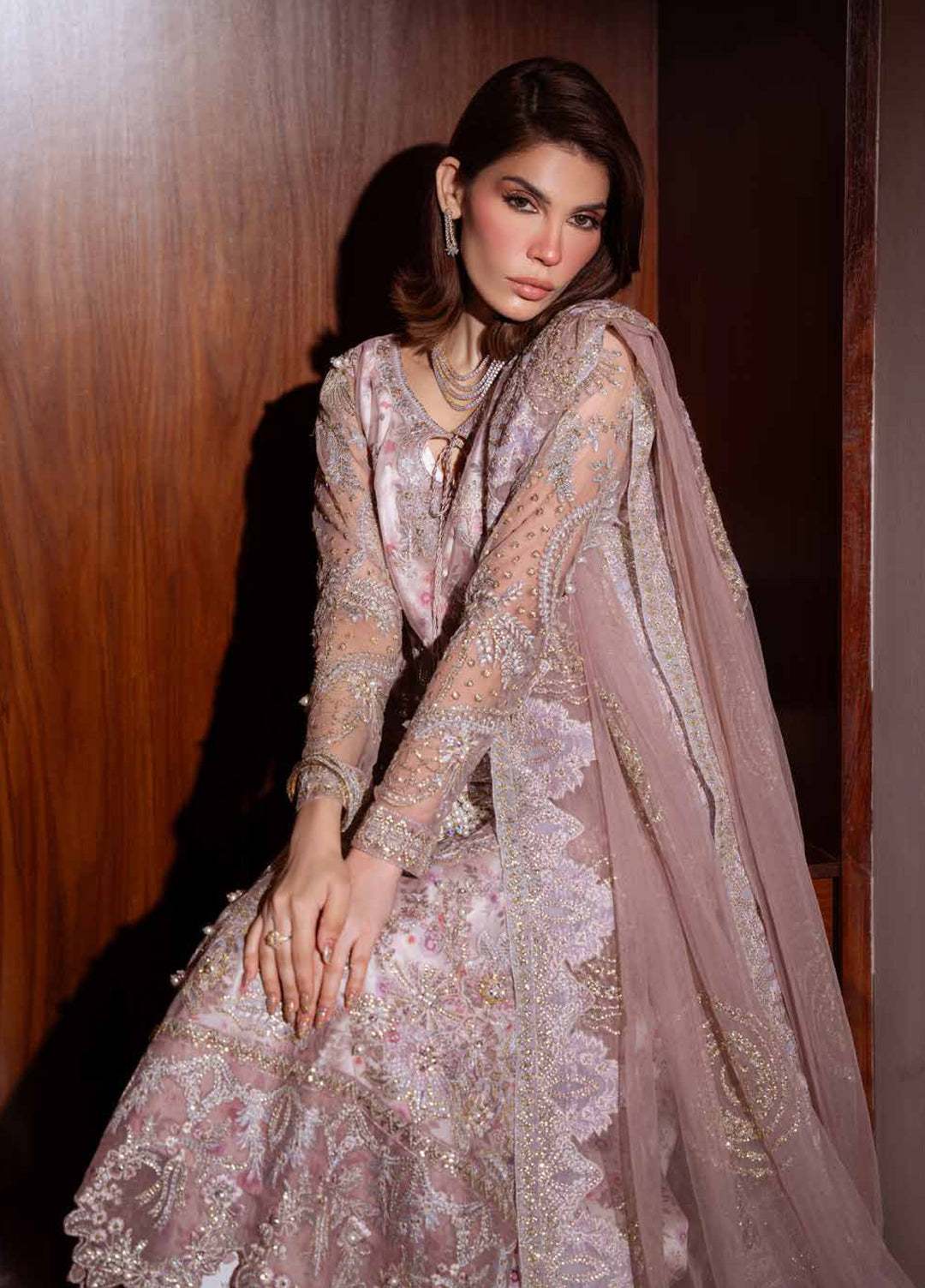 Elaya Luxury by Nureh Unstitched Net Embroidered 3 Piece Suit NU26EL NEL-85 - Festive  Collection