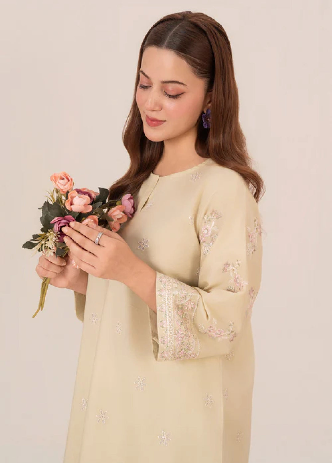 The Basic by Chandan Nagri Women Pret Co Ord Set Lawn Solids 2 Piece Fino - Summer Collection