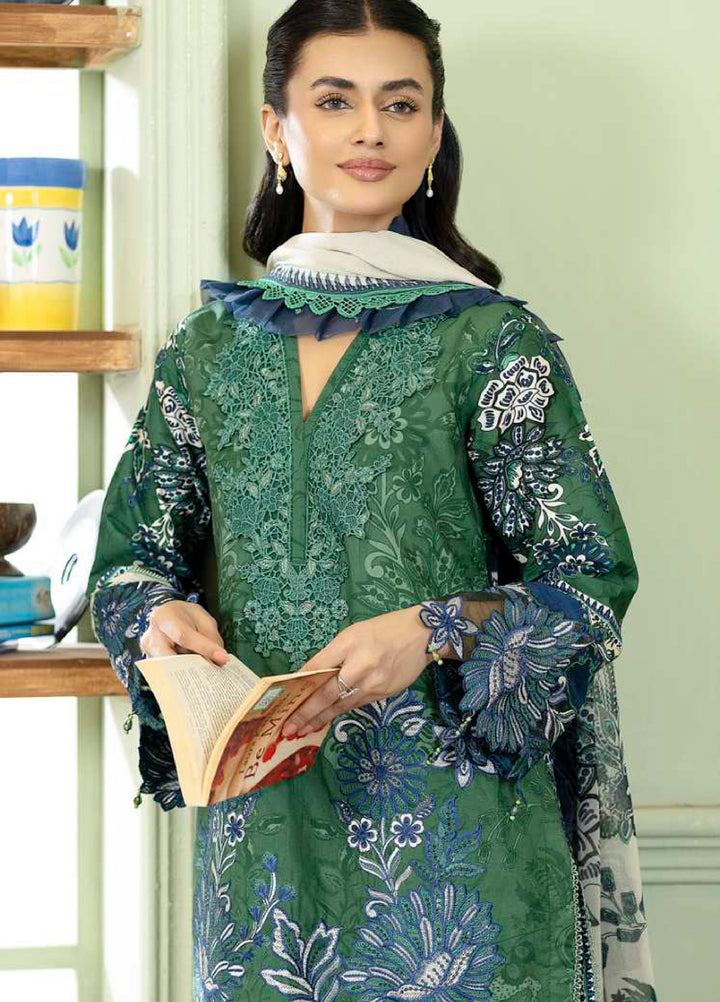 Al Zohaib Unstitched Applique Embroidered Lawn 3 Piece Suit AZ26UAL D-1 - Summer Collection