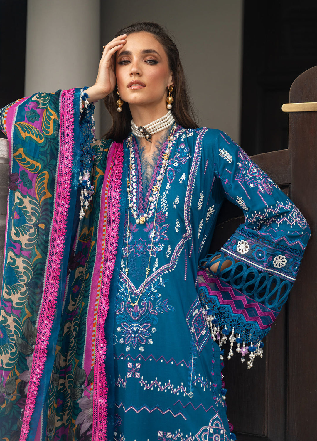 Neroli By Annus Abrar Unstitched Embroidered Lawn 3 Piece Suit ABR26UNL 07 Seraya - Festive Collection