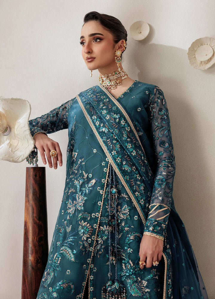 Aik Shaam by AIK Atelier Unstitched Organza Embroidered 3 Piece Suit AIK26US D-04 - Wedding Collection