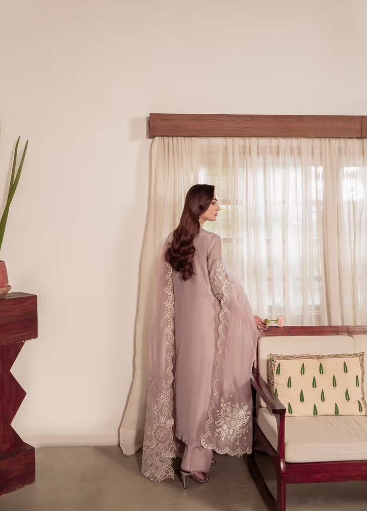 Amelia by Scherezade Women Pret Luxury Ramen Silk 3 Piece Maavi - Festive Collection