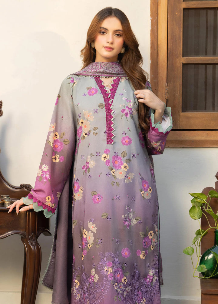 Mah e Noor Intermix by Panache 3 Piece Khaddar Lilac Mist - Winter Collection