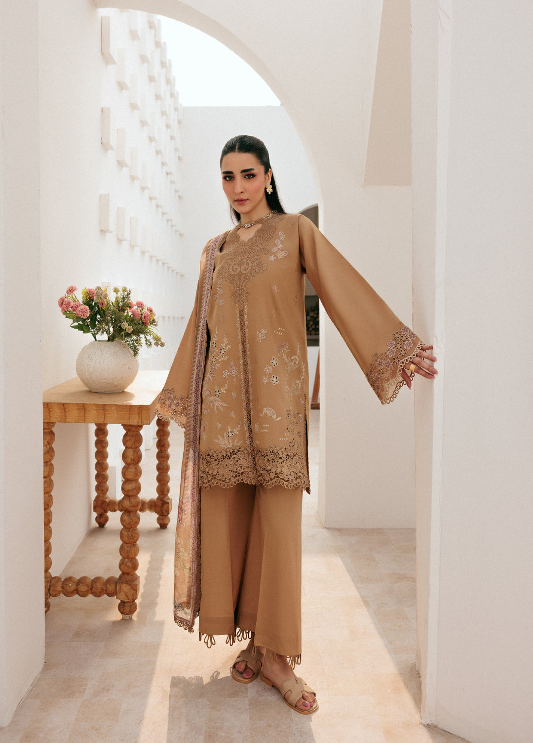 Zync by Florent Untitched Lawn Embroidered 3 Piece Suit FL26UZ FZ-7B - Summer Collection