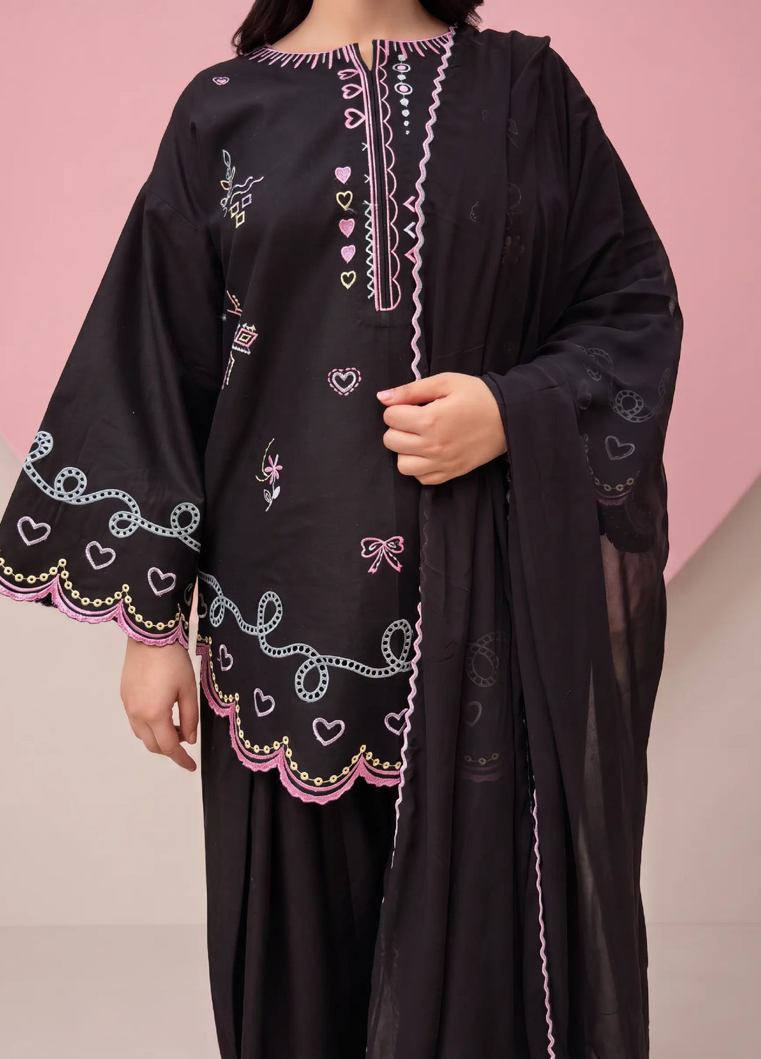 Scherezade Women RTW Embroidered Lawn Cotton 3 Piece Suit CONFETTI - Casual Collection