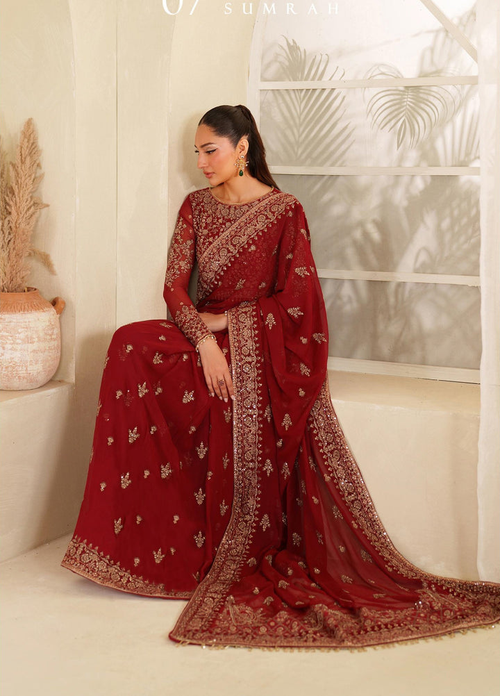 Meesa by Zarif Unstitched Chiffon Embroidered Suits 3 Piece ZR25UF ZRF-ML-07 SUMRAH - Winter Collection